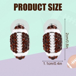 Football Stud Earrings with Rhinestones, Classic Sports Stud Earrings with Rhinestones, Football Stud Earrings, Sparkling Football Earrings for Women, Sports Lovers, Earrings Jewellery, Zinc, No