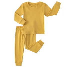 Kids Thermal Underwear Set Toddler Winter Base Layer Ultra Soft Long Johns for Little Boys Girls (Yellow,5Years)