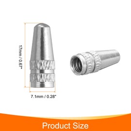 HARFINGTON 6pcs Bike Valve Caps Anodized Aluminum Road Bicycle Air Tire Valve Caps Dust Caps for MTB Road Racing Bicycle, Silver