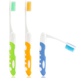 najdeiuyt Travel Toothbrush, 3Pcs Adult Soft Portable Foldable Toothbrush Travel Kit for Camping Hiking Home School
