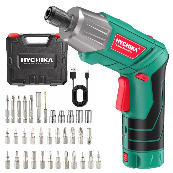 HYCHIKA 36pcs HYCHIKA Electric Screwdriver Set Rechargeable Cordless Drill Kit