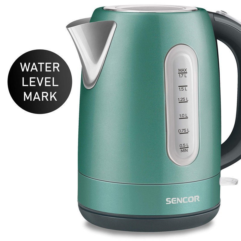 Sencor SWK1771GR 1.7L Stainless Steel Electric Kettle with Lid Safety