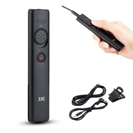JJC DMW-RS2 Shutter Remote Control Remote Release Panasonic Lumix DC-GH7 DC-G9M2 DC-GH6 DC-S5M2K DC-S5M2X DC-S5 S1 S1H S1R GH5 GH5S GX7 GX8 GH4 GH3 GH2 G9 G99 FZ1000 II FZ200 0 compatible with clip