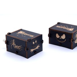 PeaMirmy Hand Crank Music Box The Christmas Carved Wooden Music Box Painted Musical Gifts for Fans (F)