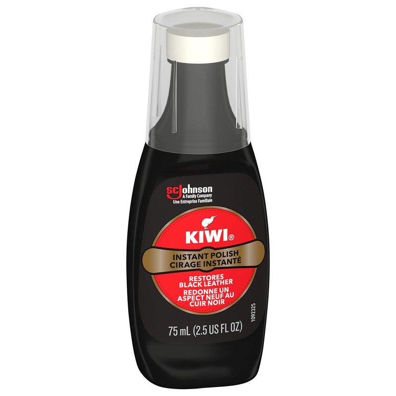Kiwi Instant Polish, Black, 2.5 oz (1 Bottle with Sponge