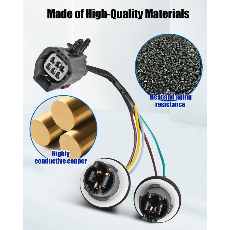 HUFEWU Tail Light Socket Wiring Harness Fit for Jeep Wrangler