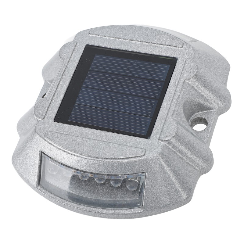 Solar Deck Lights Silver Aluminium Alloy High Brightness LED Solar