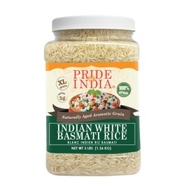 Pride Of India Pride Of India - Extra Long Indian Basmati Rice, Naturally Aged Aromatic Grain, 3 lbs Jar