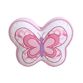Cozy Line Home Fashions Pink Butterfly Shaped Decorative Throw Pillow, Cute Room Decor for Kids, Girls for Reading and Lounging Comfy Pillow