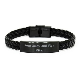 Epic Kite Flying Gifts, Keep Calm and, Kite Flying Braided Leather Bracelet From Friends, Engraved Bracelet For Friends, Outdoor activities, Summertime fun, Gift ideas for kite lovers, Unique gifts
