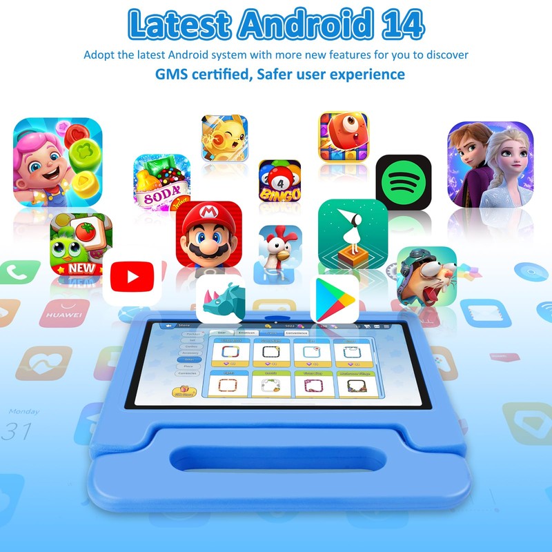 NRKDUBQ Tablet for Kids, 10.1 inch IPS HD Touchscreen Android