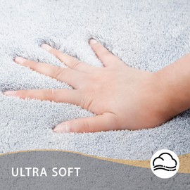 MINIDEAR Bathroom Rugs 24"x36" Light Grey - Thick Memory Foam Bath Mat, Ultra Soft & Plush Fluffy, Non-Slip, Quick Dry, Absorbent Washable Floor Microfiber Mat for Shower, Tub, Home Decor Accessories