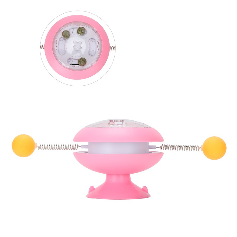 Windmill Spring Interactive Cat Catnip Toy Funny Cat Turntable Teasing