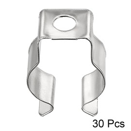 uxcell T5 U Clips Holder Bracket for LED Light Tube, LED Fluorescent Tube Replacement Mounting Accessories, Nickel-plated Manganese Steel Lamp Support to Prevent Sagging, Pack of 30