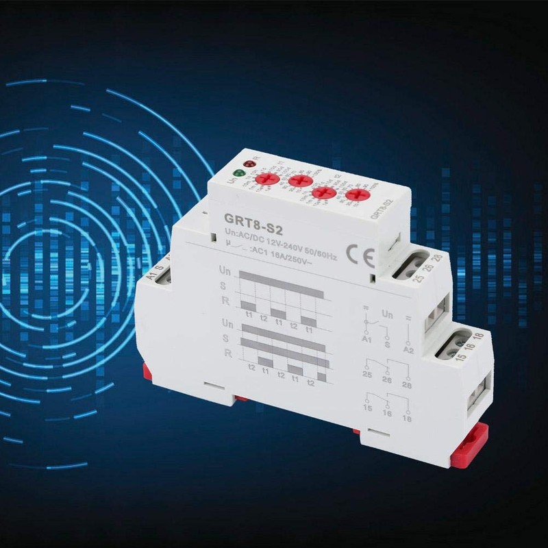 GRT8-S2 Cycle Timer Relay, AC/DC 12-240V Mini Asymmetric Cycle Timer