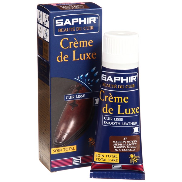 Saphir 9550023 Beeswax Deluxe Cream, 2.5 fl oz (75 ml), 37 medium brown