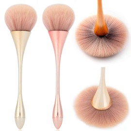 KAAGEE 2Pcs Nail Dust Brush for Acrylic Nails Acrylic Nail Brush Cleaner Nail Brushes for Cleaning Dust Dip Powder Brush Makeup Blush Brush Manicure Remover Brush Nail Art Tools (Oversized Style)