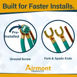 8" Dual-Gang Pre-Stripped Electrical Grounding Wire with 10/32 Green Screw | 12 AWG Solid Copper Pigtail Bonding Jumper for 2-Gang Metal Electrical Boxes | Contractor Bulk Pack