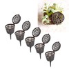 50 Pcs Brown Plastic Fertilizer Mesh Basket with Lid Planting