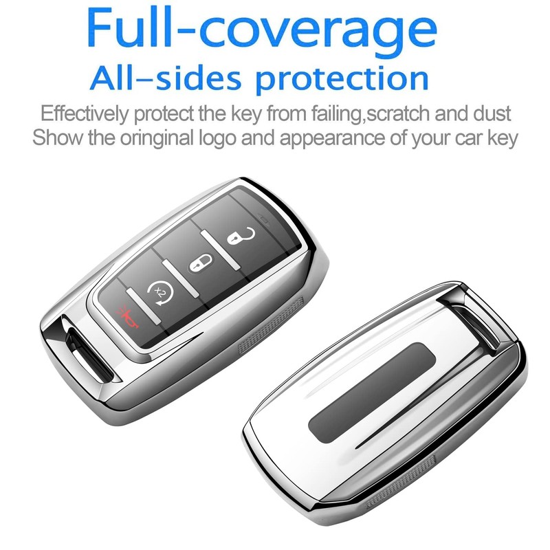 Tukellen Dodge Ram 1500 Key Fob Cover, Soft TPU Case
