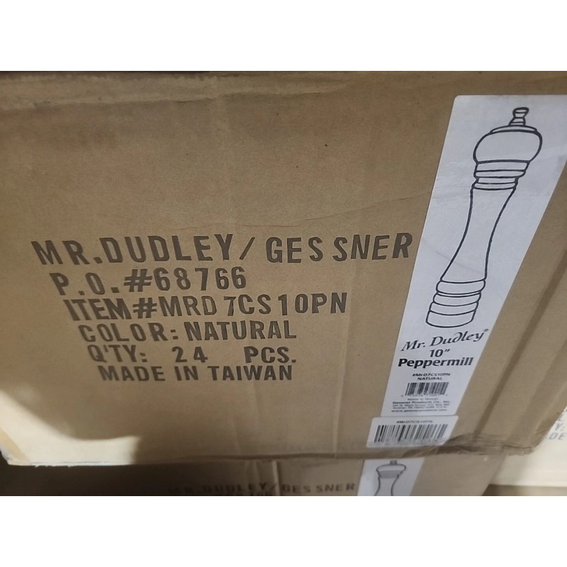 Mr. Dudley Vintage Mr. Dudley/Gessner PepperMill 10" Natural #MRD7CS10PN NIB
