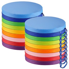 Marsui 18 Pcs Round Floor Cushions Classroom Flexible Seating with Handle Daycare Foam Colorful Floor Seating for School Kindergarten Classroom Home Nursery Supplies(Rainbow Color)