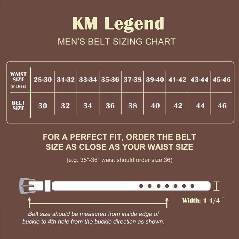 KM Legend Men's Belt Leather-Classic & Fashion for Work Business