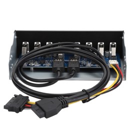 Yctze USB 3.0 Front Panel with 8 Ports Hub and 19PIN Optical Drive Extension Adapter for PC Computer, 5.25 Internal Front USB 3.2 Hub