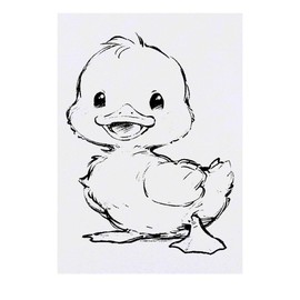 'Cute Baby Duck Standing' Temporary Tattoo - Water Resistant, Skin-Safe, Non-Toxic Transfer (TO00084991)