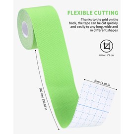 TIDEVAN 6 Rolls Sports Tape (5 m x 5 cm) Kinesiology Tapes Skin-Friendly Tapes Kinesiology Tape with Special Scissors, Waterproof Kinesiotape for Knee, Shoulder and Elbow, Muscle Tightening Bands