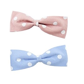 Hand Gorgeous Bow Hair Clip With A Fabric in a Choice of Designs – Pack of 2), Polka Dot