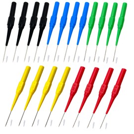 20 Pcs Non-Destructive Insulation Wire Piercing Needle,0.7mm Back Probe Pins with 4mm Banana Socket for Automotive Industrial Application Repairing and Testing