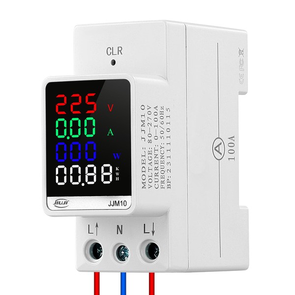 Electricity Meter, 3 Phases, 4-Wire Calibrated Three-Current Meter, DIN Rail,