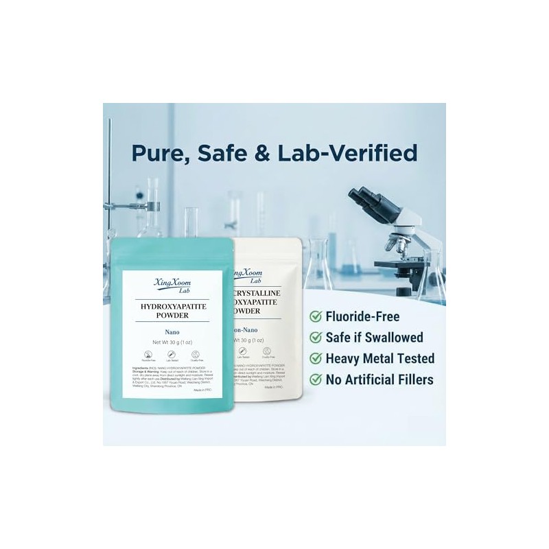 Lab Microcrystalline Hydroxyapatite Powder (Non-Nano) – 100% Natural Tooth Powder