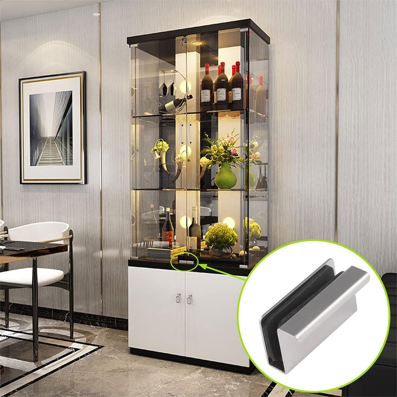 UFURMATE 8Pcs Glass Finger Edge Pull Cabinet Finger Pull Handle