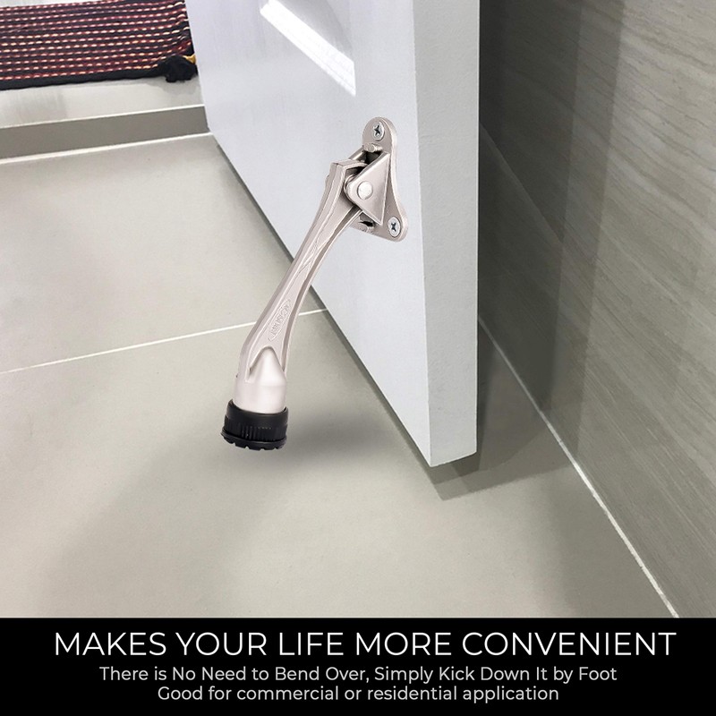 HOME&I Kickdown Door Stopper,4-Inch Door Holder Kick Door Kickstand Rubber