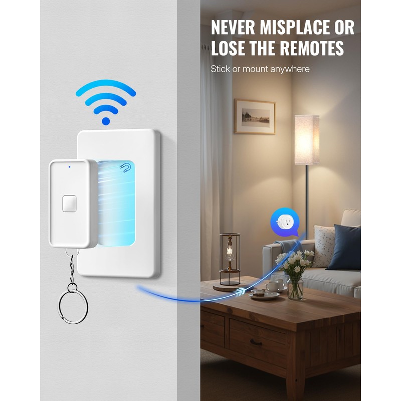 Remote Control Outlet, WILAWELS Remote Outlet Switch with Magnetic Base,