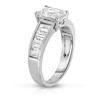 Chamonix jewelry Womens Silver Plated Emerald Cut Style Engagement Ring-
