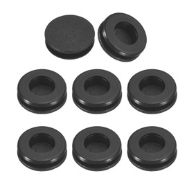QUARKZMAN Pack of 33 Rubber Cable Grommets, 8 mm ID 10 mm, Drill Hole, Rubber Grommets, One-Sided Hole Plugs, Rubber Seal, Round for Protection of Wires and Cables, for Desks, Black