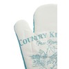 Premier Housewares Country Kitchen Single Oven Glove - White/Teal