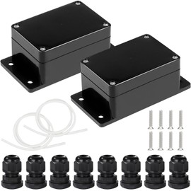 Junction Box IP65 Waterproof Pack of 2 Junction Box 100 x 68 x 50 mm Junction Box Surface-Mounted Distribution Box ABS Empty Housing Plastic Small for Wet Room Electric Box