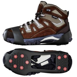 GT20 Light Ice Snow Grips Cleat Crampons Over Shoe/Boot Traction Cleat Slip-on Stretch Footwear (Balck, Large)