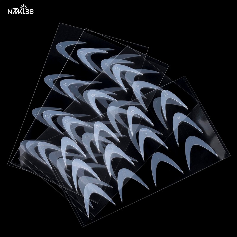 NMKL38 24pcs French Nail Line Stickers Reusable Silicone Pad Dual