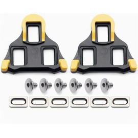 Cuilane Premium Bicycle Road SPD-SL Cleat, 6° Range of Motion, Self-Aligning Mode (Yellow)