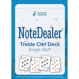 Toccata Method NoteDealer Single Staff Treble Clef Deck, Learn to Read Music While Playing Cards, Great for All Ages, Musical Games, Piano, Violin, Band Instruments, Teaching Music