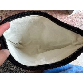 Sozakka Corduroy Cosmetic Bag with Zipper, great travel bag Large Capacity Black