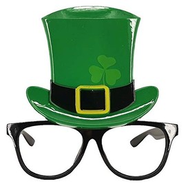 St Patricks Day Leprechaun Green Hat and Shamrock Glasses
