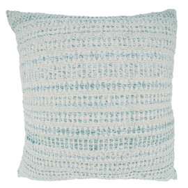 SARO LIFESTYLE Woven Line Poly Filled Throw Pillow, 22", Aqua