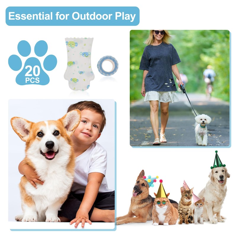 GLIDESMOOTH Dog Disposable Foot Cover Waterproof Paw Protector Indoor Outdoor