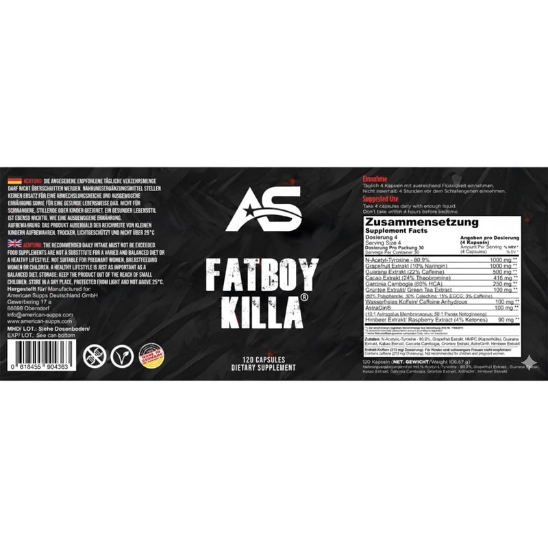 American Supps Premium Fatboy Killa [120 Capsules] - High Dose